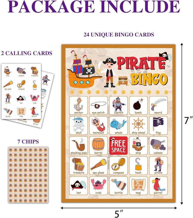Disfuco Pirate Party Game - Bingo Cards for Adults, 24 Players - Image 2